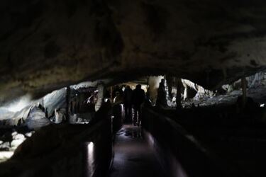 LED lighting along the visitor path in Herrmann’s Cave
